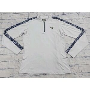 Ahead Performance BAY HILL 1/4 Zip Shirt WOMENS SZ S Golf White Floral Sleeves